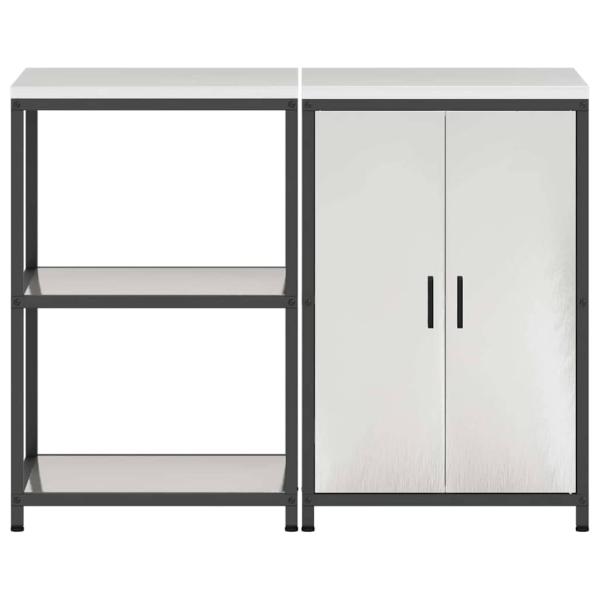 Küchenlager-Set 2 pcs Silber 120 x 50 x 92 cm Edelstahl