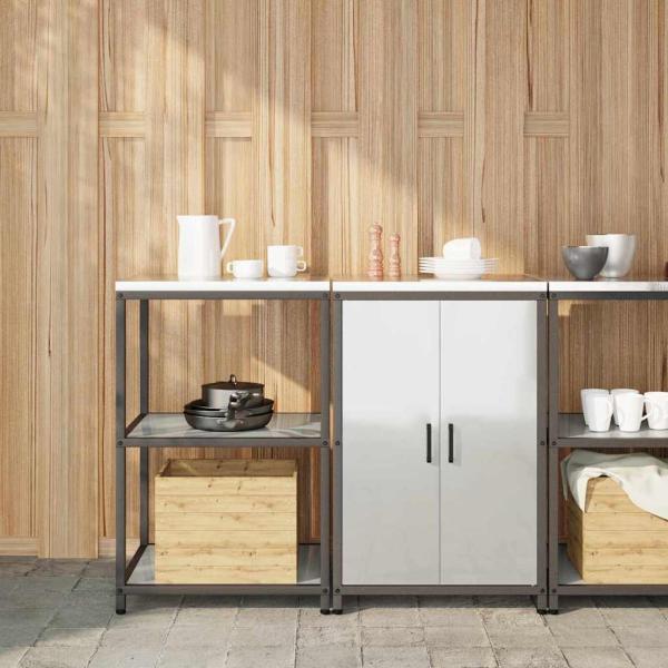 ARDEBO.de - Küchenlager-Set 2 pcs Silber 120 x 50 x 92 cm Verzinkter Stahl