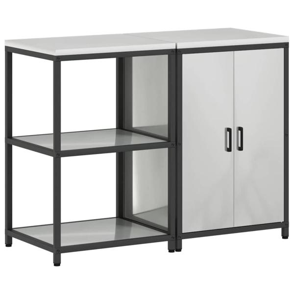 Küchenlager-Set 2 pcs Silber 120 x 50 x 92 cm Verzinkter Stahl