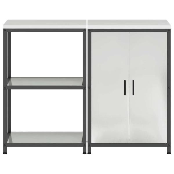 Küchenlager-Set 2 pcs Silber 120 x 50 x 92 cm Verzinkter Stahl