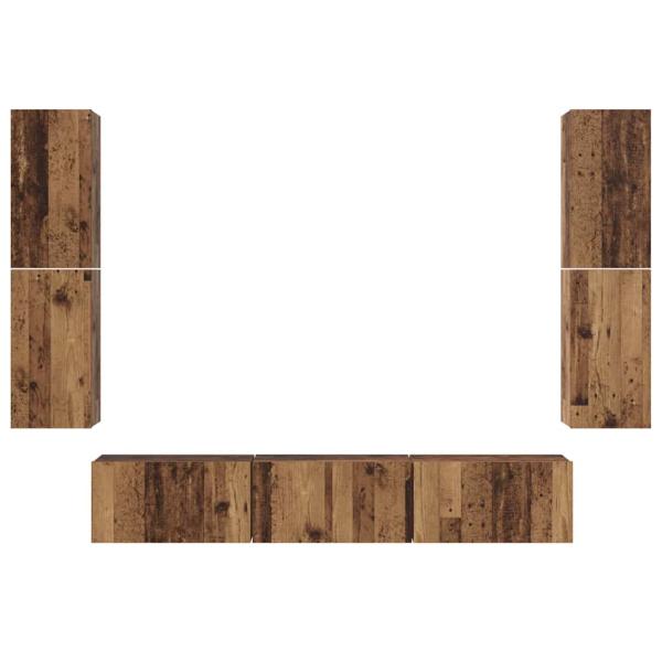 TV-Schrank-Set 7 pcs Altes Holz 80 x 30 x 30,5 cm Holzwerkstoff