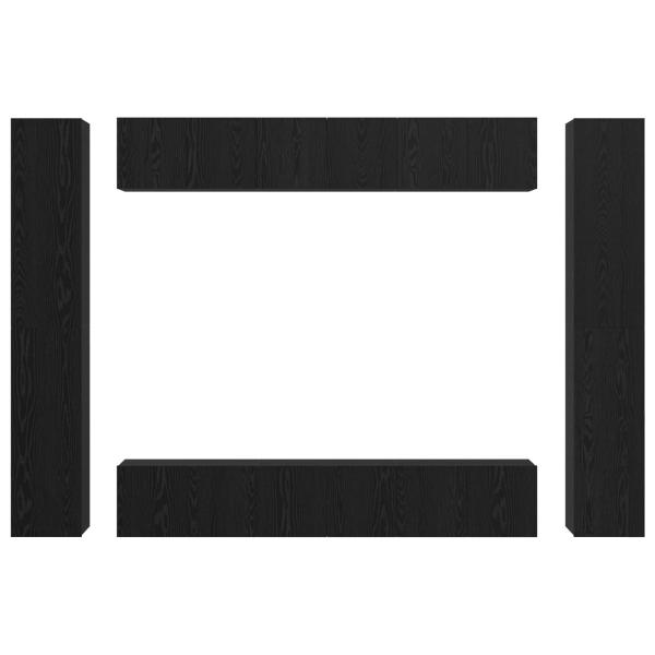 TV-Schrank-Set 10 pcs Schwarz Eiche Mittel 30,5 x 30 x 90 cm