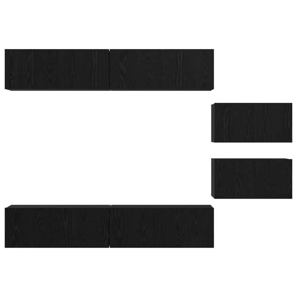 TV-Schrank-Set 6 pcs Schwarze Eiche 80 x 30 x 30,5 cm S