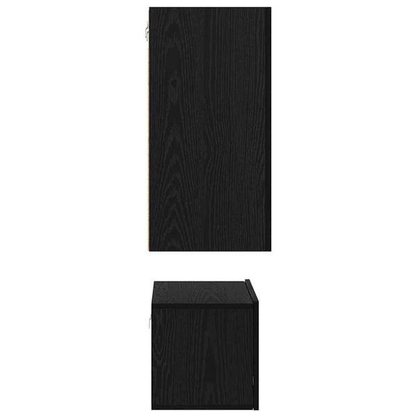 TV-Schrank-Set mit Regal 3 pcs Schwarz Eiche 60 x 30 x 30.5 cm