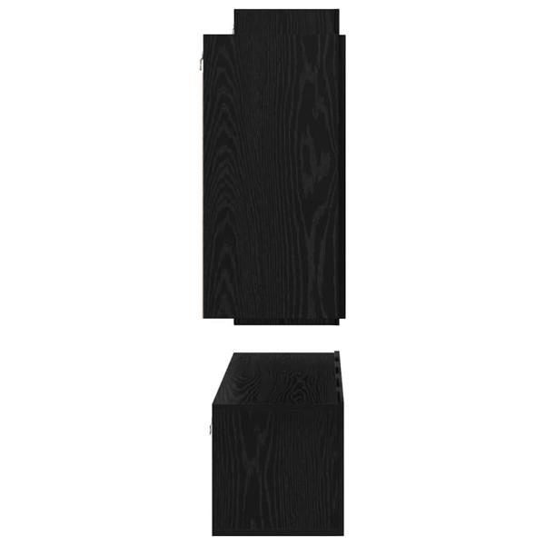 TV-Schranksatz mit Regal 4 pcs Schwarz Eiche 30,5 x 30 x 90 cm