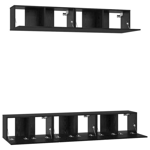 TV-Schrank-Set 5 pcs Schwarze Eiche Mittel 80 x 30 x 30,5 cm