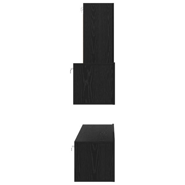 Wand TV Schrank mit Regal Sonstiges mit Speicher mit Tür 4 pcs Schwarz Eiche