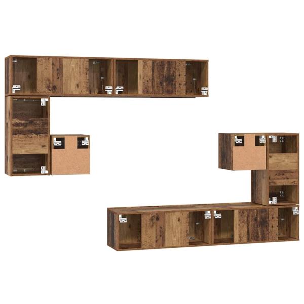 TV-Schrank-Set 8 pcs Altes Holz Mittel 30,5 x 30 x 30 cm
