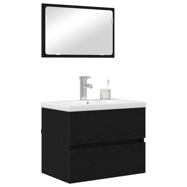 Badezimmermöbel Set 3 pcs Schwarze Eiche 60 x 38.5 x 45 cm