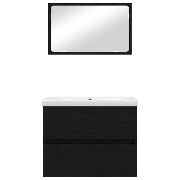 Badezimmermöbel Set 3 pcs Schwarze Eiche 60 x 38.5 x 45 cm