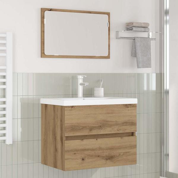 ARDEBO.de - Badezimmermöbel Set 3 pcs Eiche handwerklich 60 x 38.5 x 45 cm