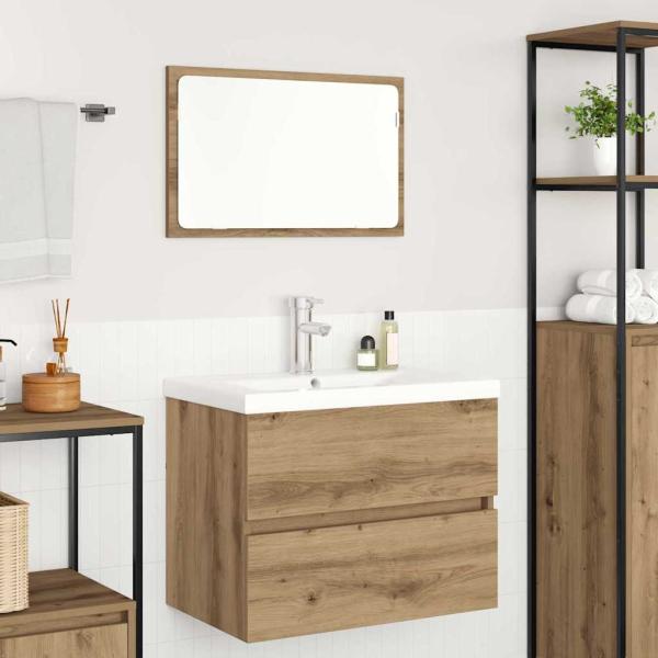 Badezimmermöbel Set 3 pcs Eiche handwerklich 60 x 38.5 x 45 cm