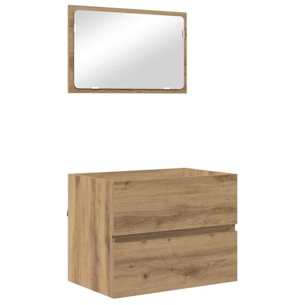 Badezimmermöbel Set 3 pcs Eiche handwerklich 60 x 38.5 x 45 cm