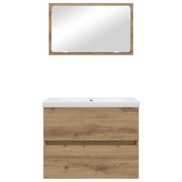 Badezimmermöbel Set 3 pcs Eiche handwerklich 60 x 38.5 x 45 cm