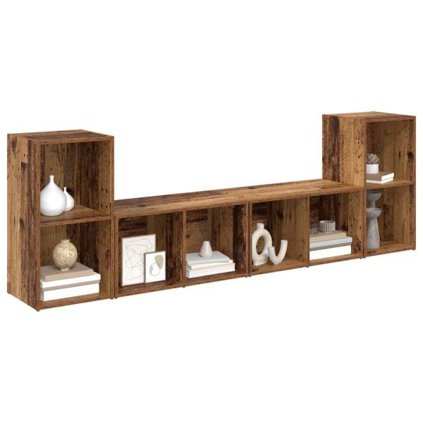 TV-Schrank-Set 4 pcs Altes Holz 72 x 35 x 36.5 cm Holzwerkstoff