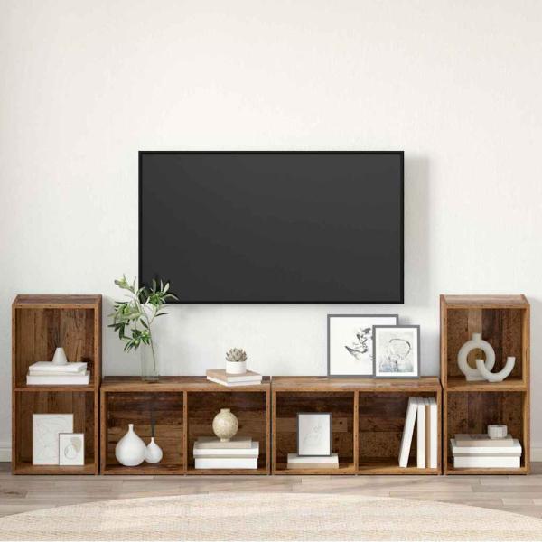 TV-Schrank-Set 4 pcs Altes Holz 72 x 35 x 36.5 cm Holzwerkstoff
