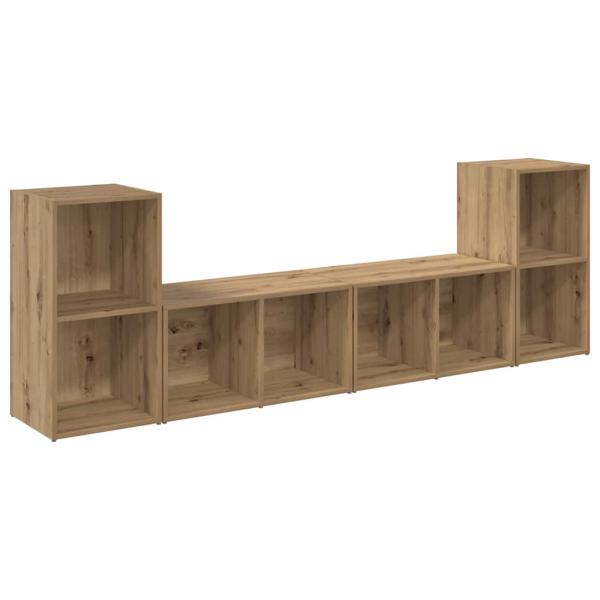 TV-Schrank-Set 4 pcs Handwerklich gefertigter Eichenholz