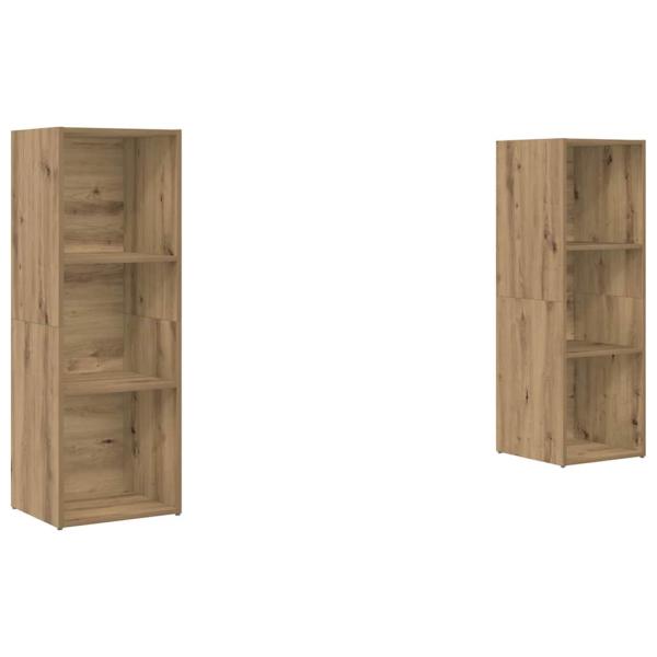 TV-Schrank-Set 2 pcs Handwerklich gefertigter Eichenholz