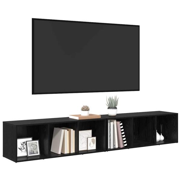 TV-Schrank-Set 2 pcs Schwarze Eiche 37 x 35 x 107 cm