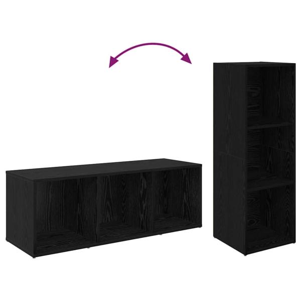 TV-Schrank-Set 2 pcs Schwarze Eiche 37 x 35 x 107 cm
