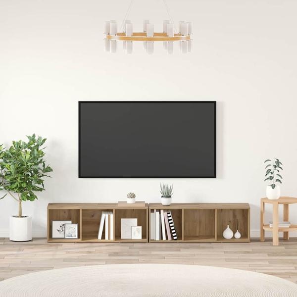 ARDEBO.de - TV-Schrank-Set 2 pcs Artisan Eiche 37 x 35 x 107 cm