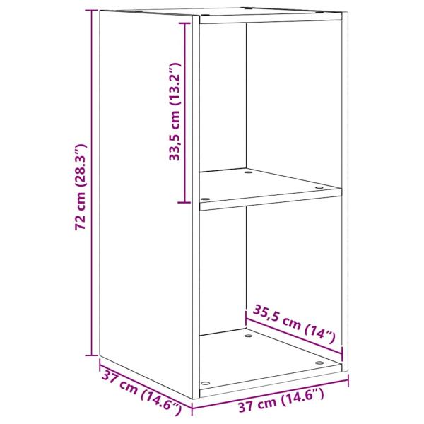 Wand TV Schrank 2 pcs Altes Holz 37 x 37 x 72 cm Holzwerkstoff