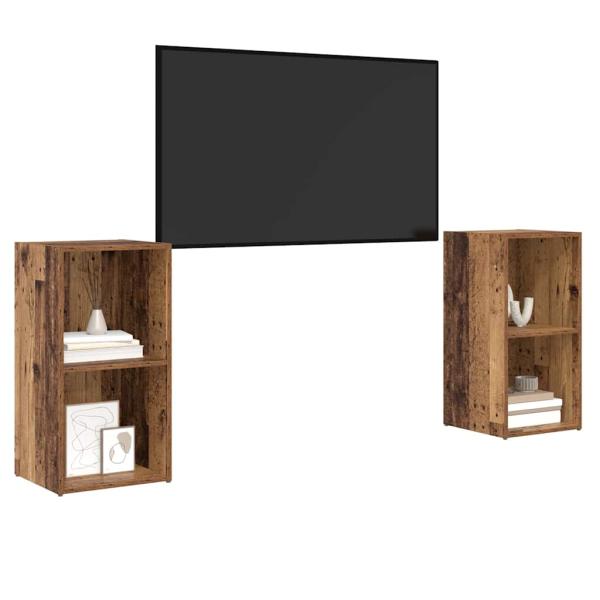 TV-Schrank-Set 2 pcs Altes Holz 72 x 35 x 36.5 cm Holzwerkstoff