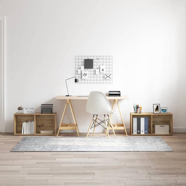 ARDEBO.de - TV-Schrank-Set 2 pcs Handwerklich gefertigter Eichenholz