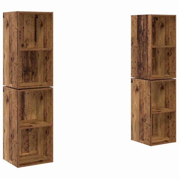Wand TV Schrank 4 pcs Altes Holz 37 x 37 x 72 cm Holzwerkstoff
