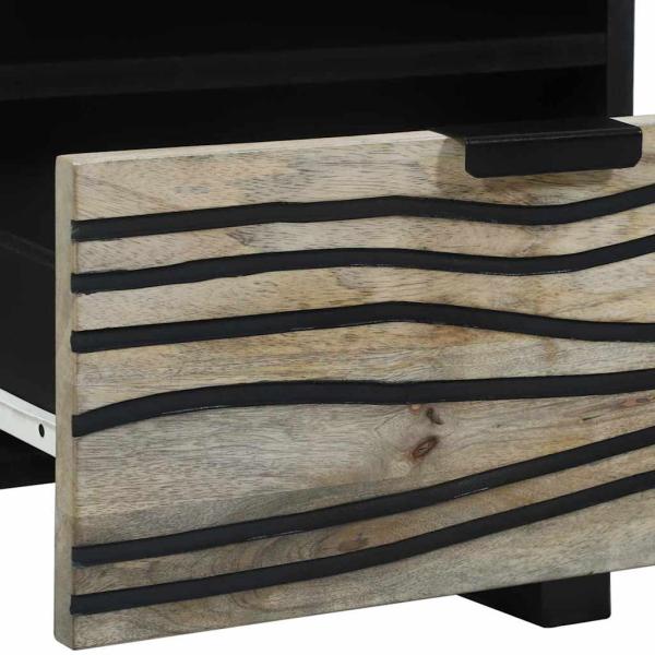 Nachttische 2 pcs Weiß und Schwarz 40 x 33 x 46 cm