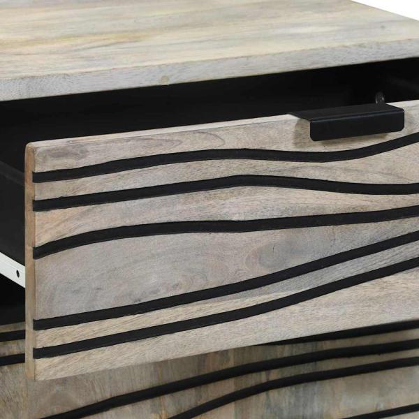 Nachttische mit Schubladen Weiß und Schwarz 50 x 33 x 60 cm