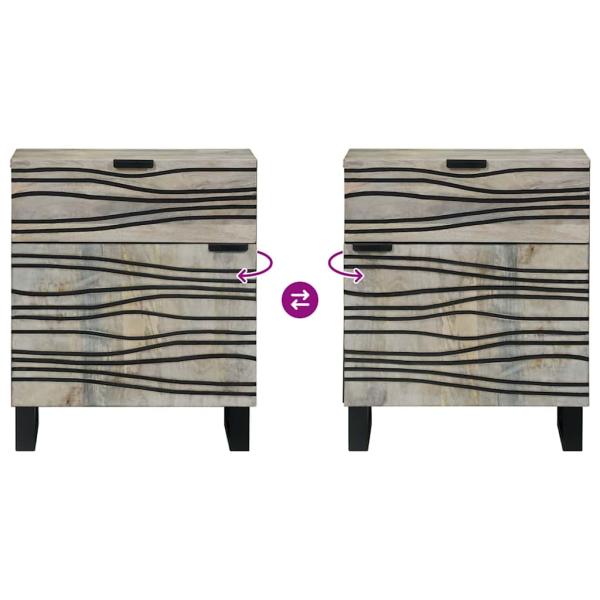 Nachttische mit Schubladen Weiß und Schwarz 50 x 33 x 60 cm