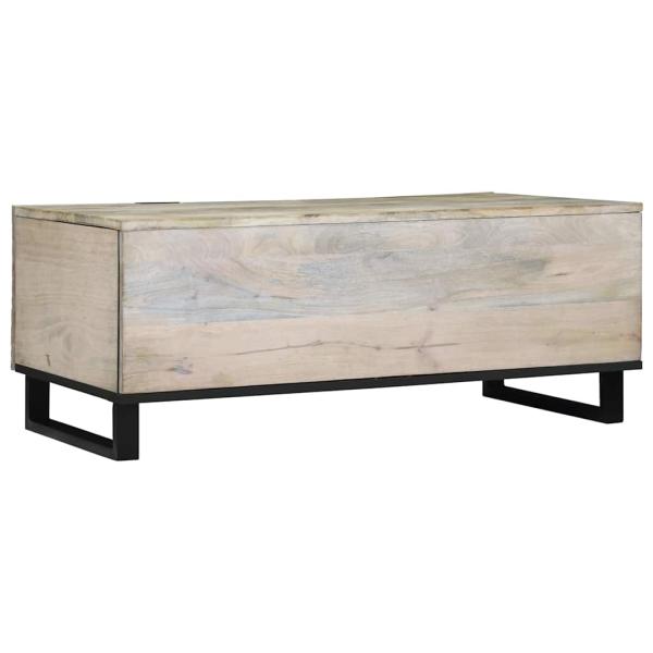 Couchtisch mit Regal mit Speicher mit Tür Weiß, Schwarz 100 x 50 x 40 cm