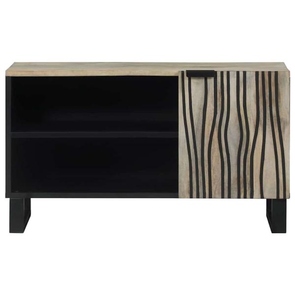 Medienlagerungsschränke & Regale mit Regal mit Speicher mit Tür Weiß und Schwarz