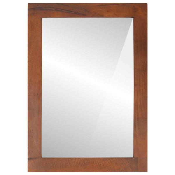 Spiegel Braun, Silber 50 x 2,5 x 70 cm Massives Mangoholz, Glas