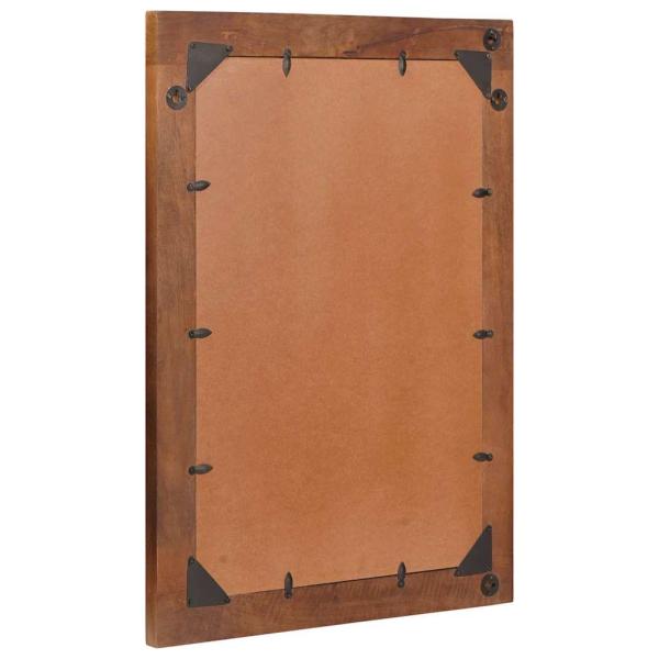 Spiegel Braun, Silber 50 x 2,5 x 70 cm Massives Mangoholz, Glas