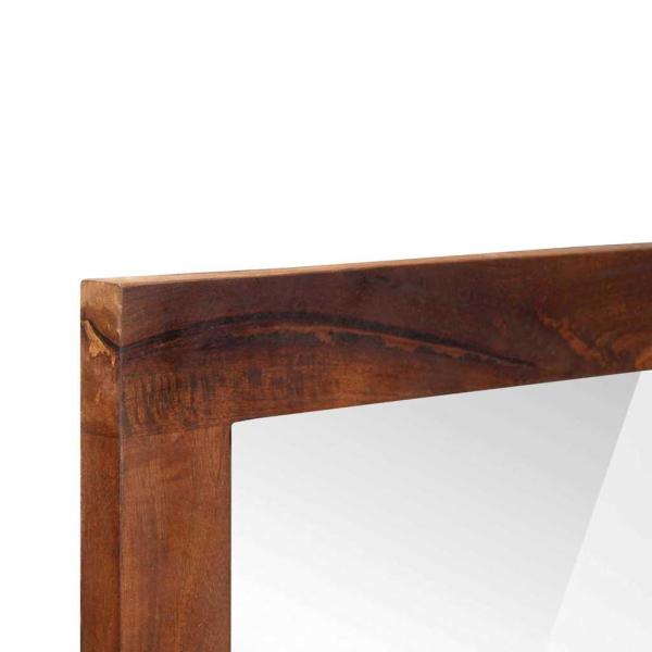 Spiegel Braun, Silber 50 x 2,5 x 70 cm Massives Mangoholz, Glas