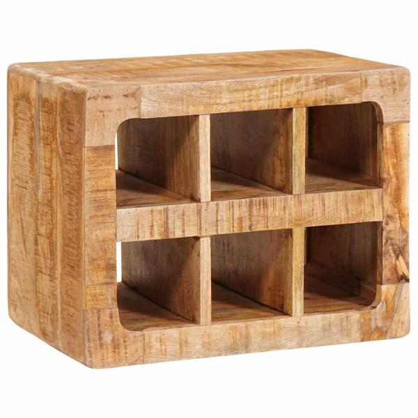 ARDEBO.de - Weinregal mit Speicher Braun 44 x 30 x 35 cm Massives Mangoholz