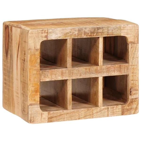 Weinregal mit Speicher Braun 44 x 30 x 35 cm Massives Mangoholz