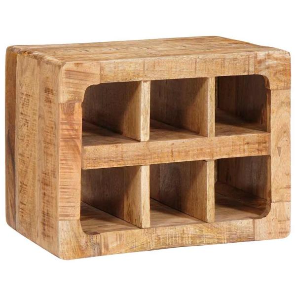 Weinregal mit Speicher Braun 44 x 30 x 35 cm Massives Mangoholz