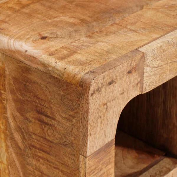 Weinregal mit Speicher Braun 44 x 30 x 35 cm Massives Mangoholz