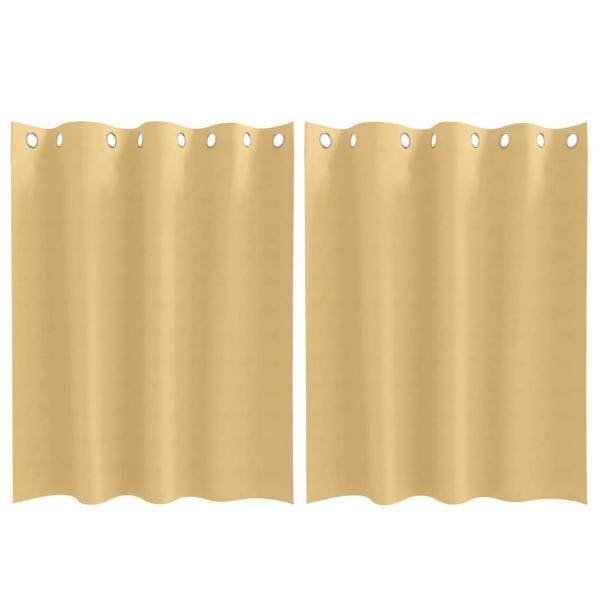 Vorhänge mit Vorhängen 2 pcs Beige 140 x 140 cm Polyester