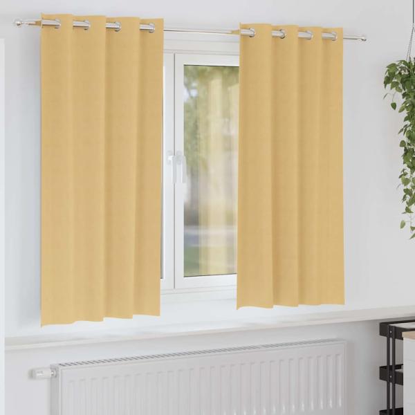 ARDEBO.de - Vorhänge mit Vorhängen 2 pcs Beige 175 x 140 cm Polyester