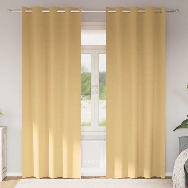 ARDEBO.de - Vorhänge mit Vorhängen 2 pcs Beige 260 x 140 cm Polyester