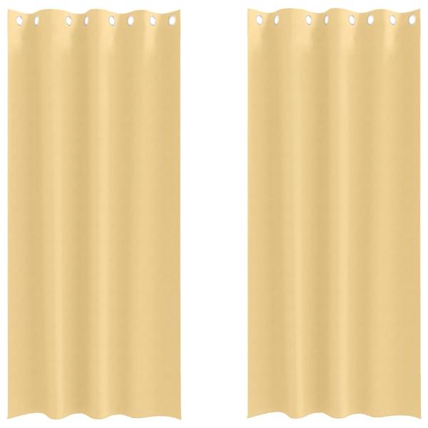 Vorhänge mit Vorhängen 2 pcs Beige 260 x 140 cm Polyester