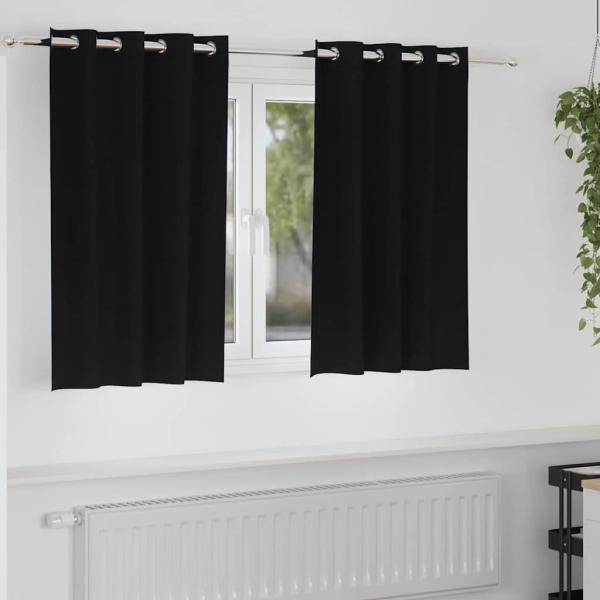 ARDEBO.de - Vorhänge mit Vorhängen 2 pcs Schwarz 140 x 140 cm Polyester