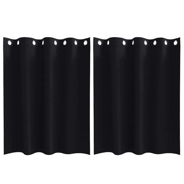 Vorhänge mit Vorhängen 2 pcs Schwarz 140 x 140 cm Polyester