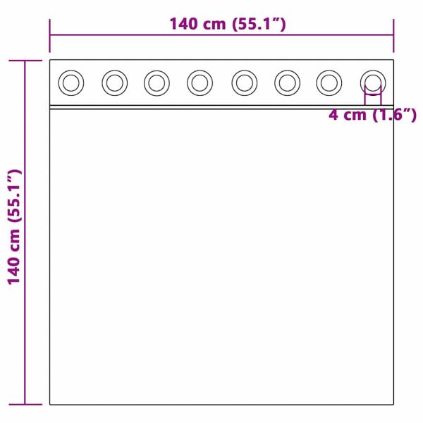 Vorhänge mit Vorhängen 2 pcs Schwarz 140 x 140 cm Polyester