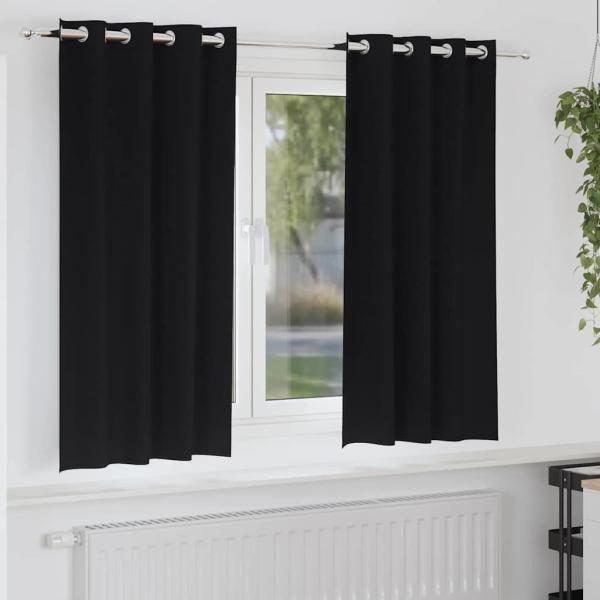 ARDEBO.de - Vorhänge mit Vorhängen 2 pcs Schwarz 175 x 140 cm Polyester