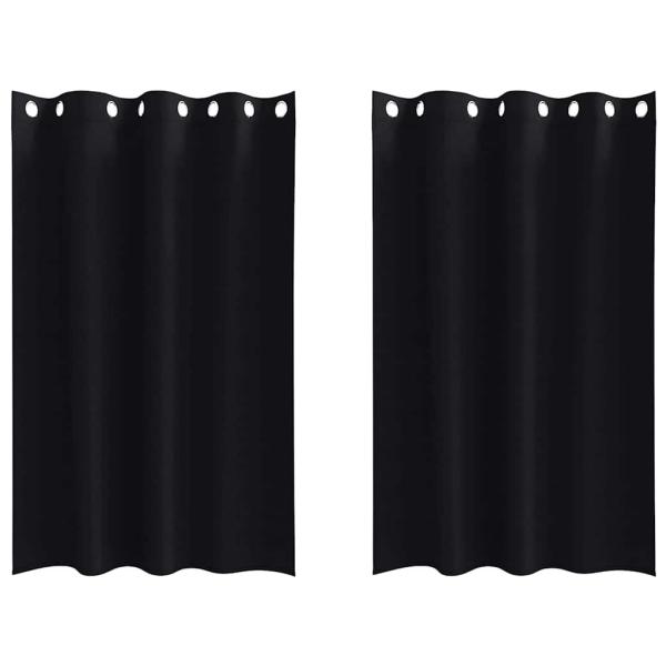 Vorhänge mit Vorhängen 2 pcs Schwarz 175 x 140 cm Polyester